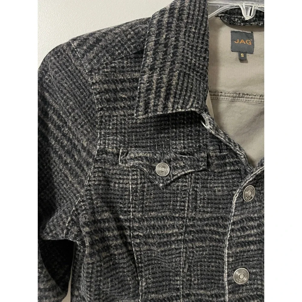 JAG jacket women's size small super soft‎ brown black plaid